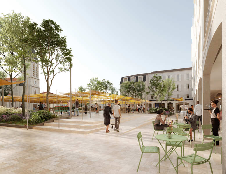 10 Redesign of Garches town center with green landscapes